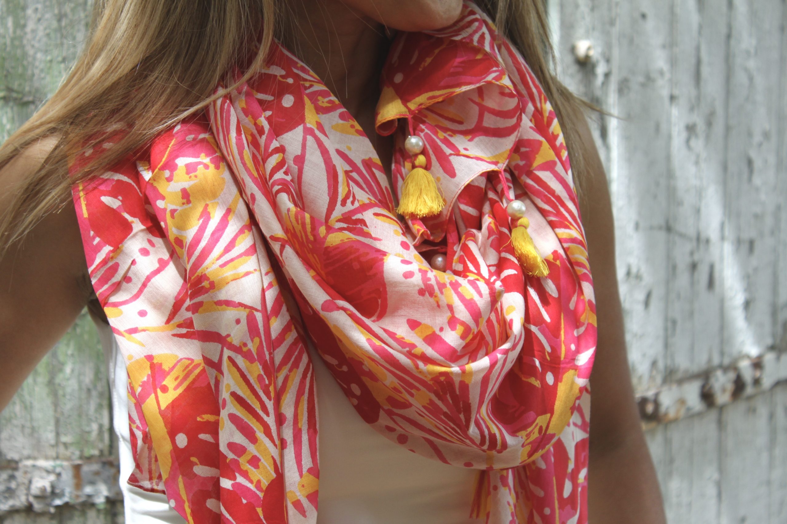 passion-foulard-tokyo-rose-jaune-blanc