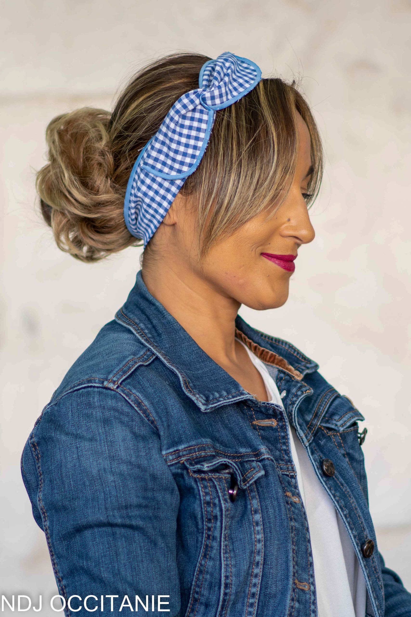 Bandeau fil de fer-Camille-Vichy bleu-NDJ Occitanie Bandeau fil de fer-Camille-Vichy bleu-NDJ Occitanie