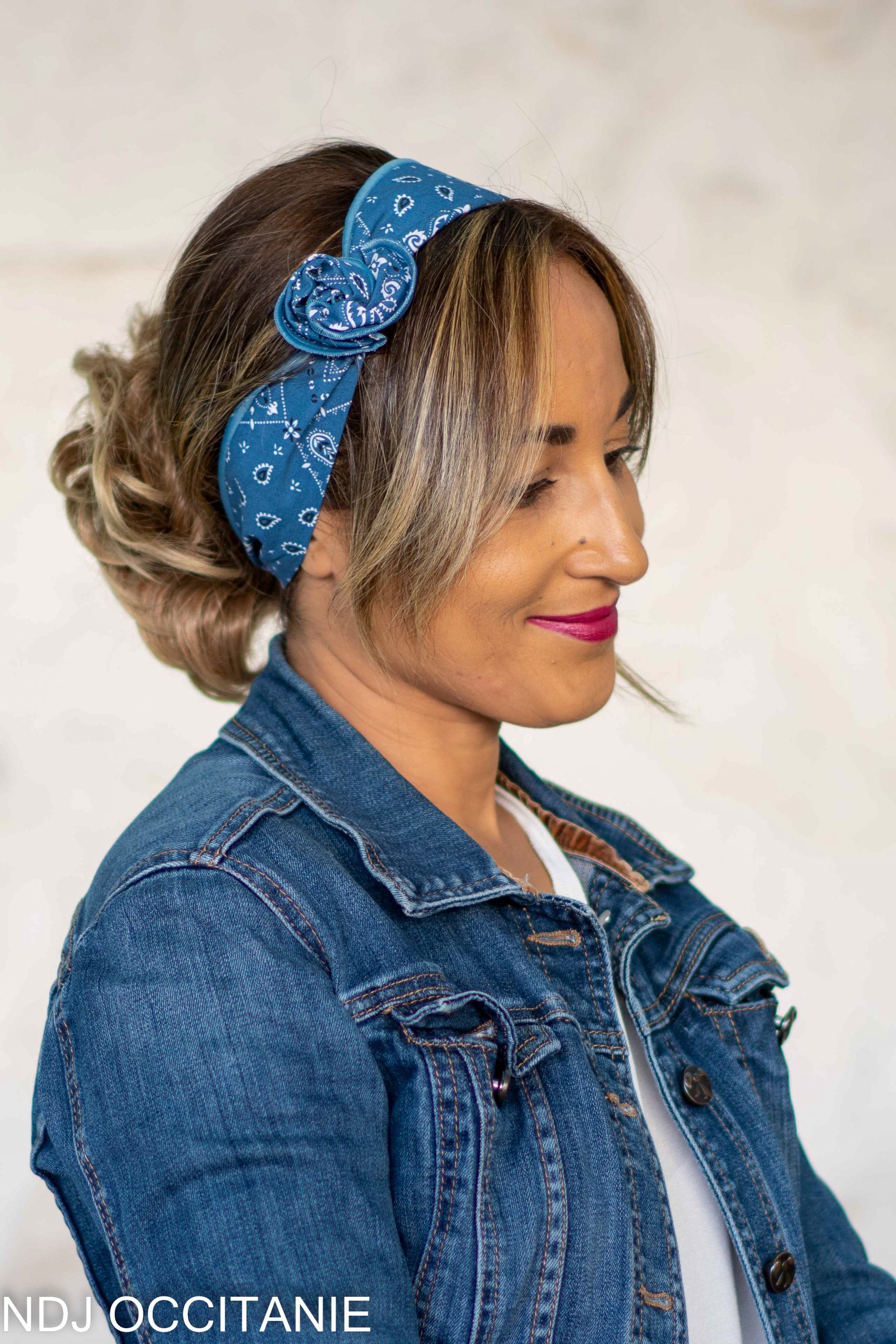 Bandeau fil de fer-Charlie-Bandana bleu-NDJ Occitanie