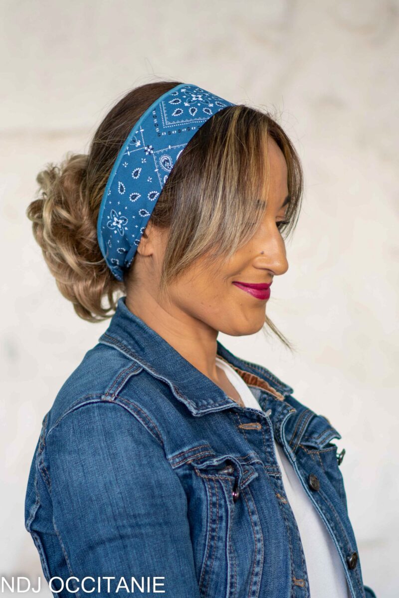 Bandeau fil de fer-Charlie-Bandana bleu-NDJ Occitanie