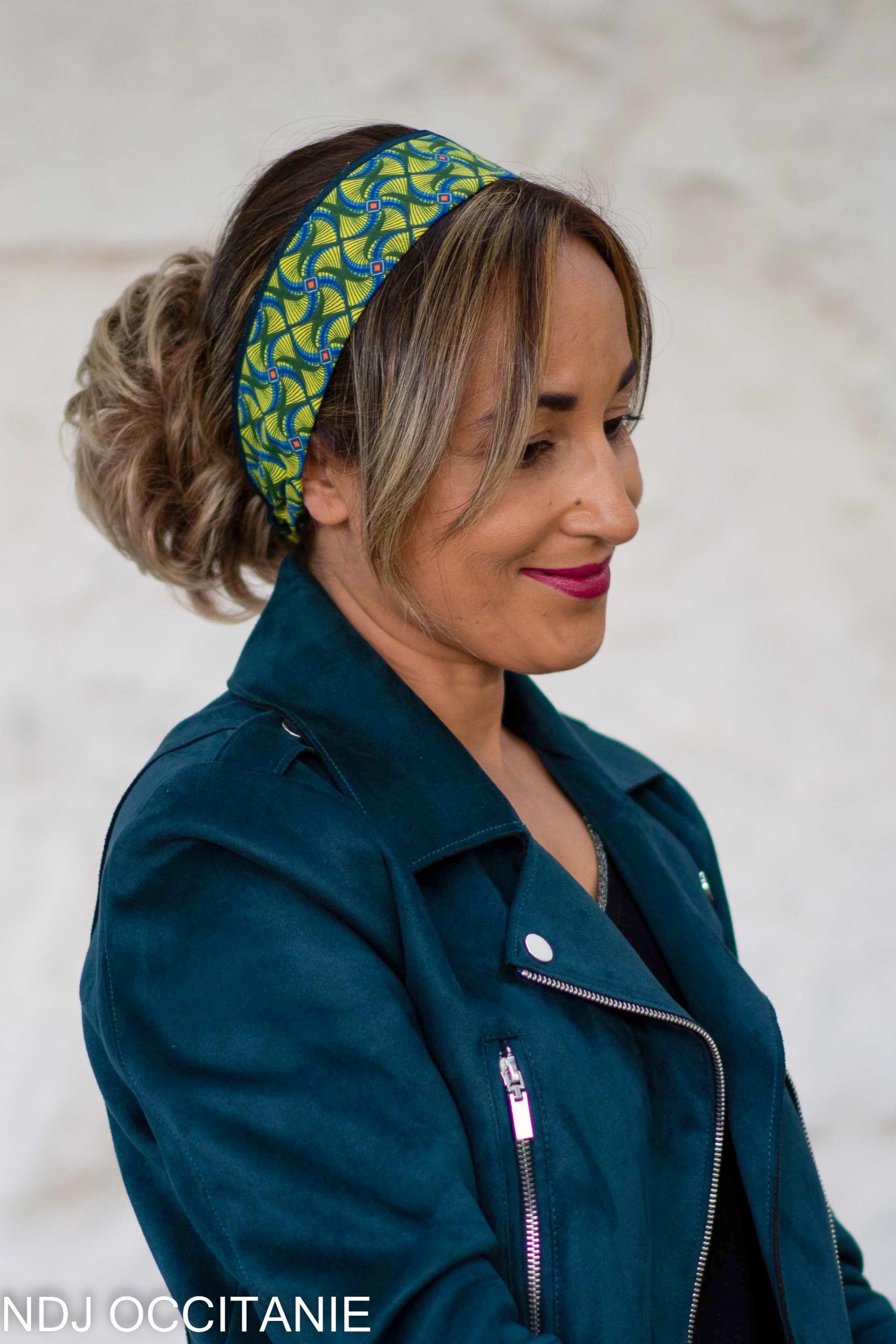 Bandeau fil de fer-Jaelle-Wax vert bleu-NDJ Occitanie-2 Bandeau fil de fer-Jaelle-Wax vert bleu-NDJ Occitanie