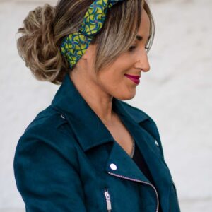 Bandeau fil de fer-Jaelle-Wax vert bleu-NDJ Occitanie Bandeau fil de fer-Jaelle-Wax vert bleu-NDJ Occitanie