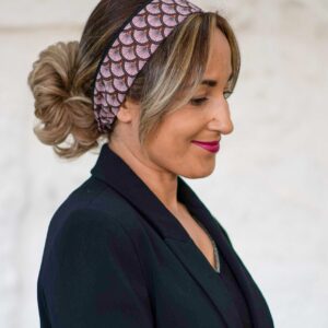 Bandeau fil de fer-Naomi-Motif japonais-Rose noir-NDJ Occitanie