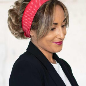 Bandeau fil de fer-Vintage-Rouge-Petit pois-NDJ Occitanie