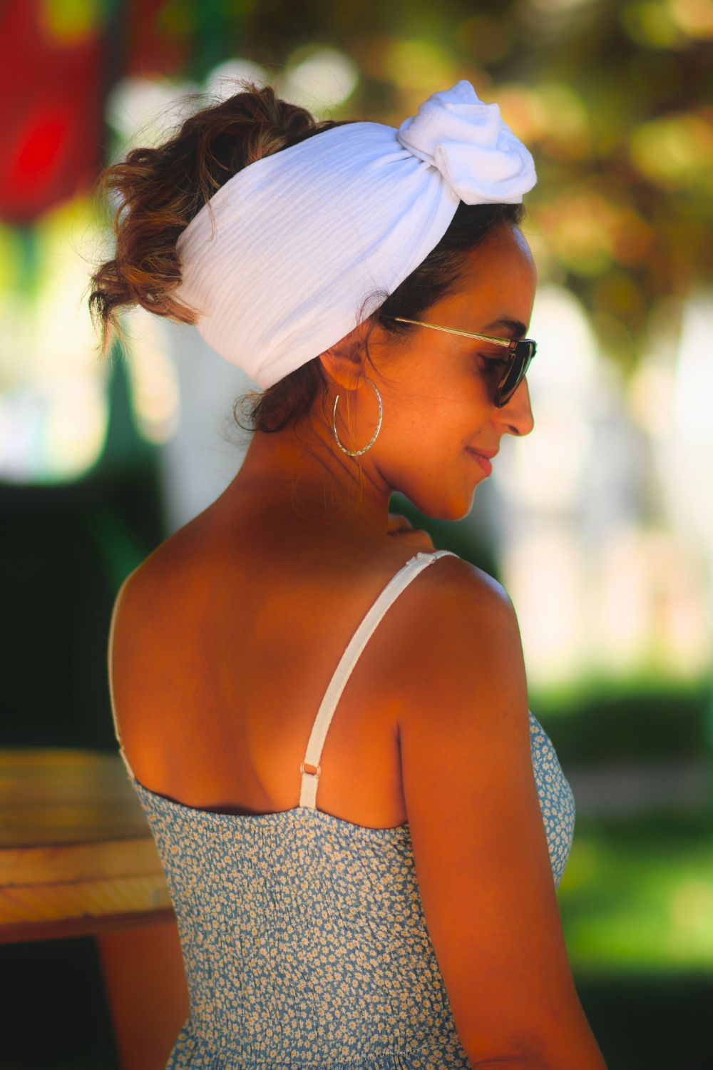 Turban-Alba-Gaze de Coton-Blanc-NDJ Occitanie